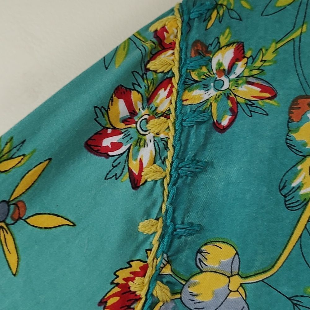 John Mark Turquoise Floral Embroidered Tunic Blouse - Picture 12 of 14